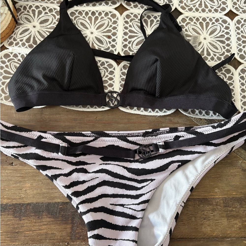 Victoria's Secret Black and White Zebra Bikini
